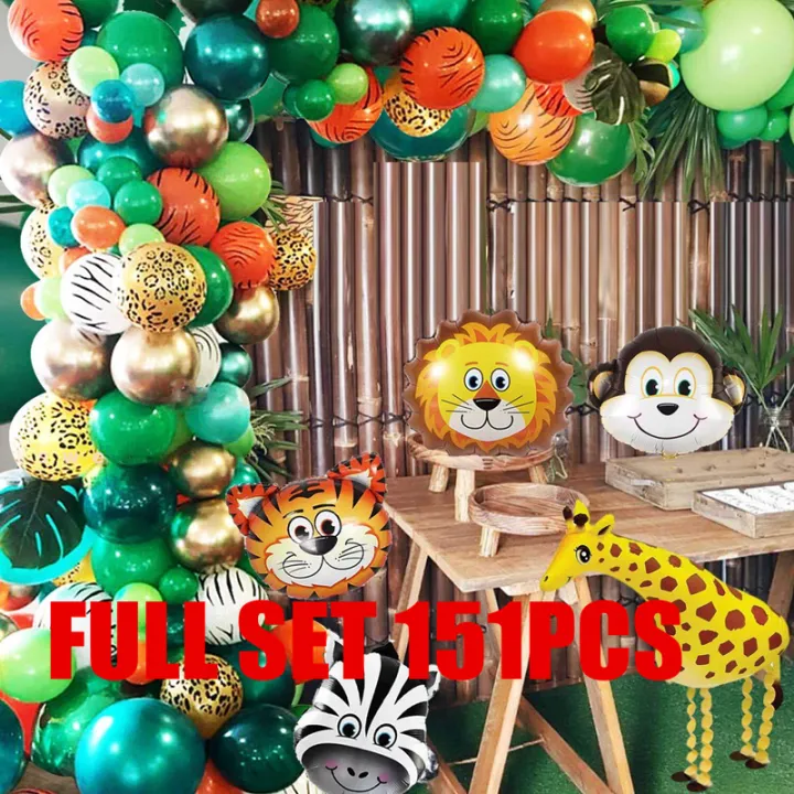 Jungle Safari Theme Party Balloon – 151 Pack with Animal Balloons and Palm  Leaves for Kids Birthday Party Baby Shower Decorations | Lazada PH