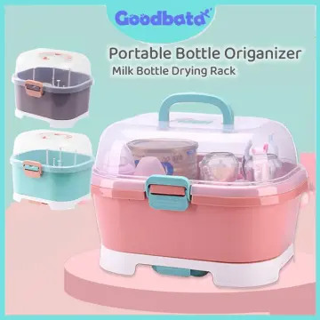 Portable Baby Bottle Rack Storage Box Organizer Dust Proof Drying Shelf Box  Baby Milk Feeding Bottle Dryer Box Baby Accessory