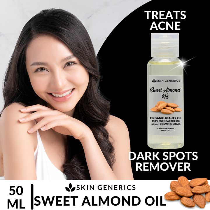 [ SWEET ALMOND OIL ] SkinGenerics Sweet Almond Carrier Essential Oil Extract Pure for