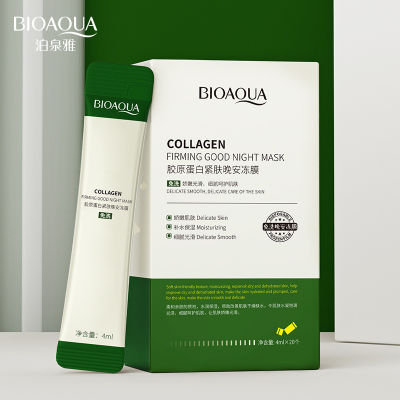 สลีปปิ้งมาส์ก มาส์กหน้าขาวใส BIOAQUA *แบบกล่อง* บรรจุ 20 ซอง *สูตรคอลลาเจน* ผิวเนียนนุ่ม กระชับ หน้า ขาว เนียนใส