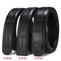 Business Mens Leather Crocodile Pattern Without Belt Buckle Belt Suitable for Automatic/Pin Buckle High-quality Belt Body Belts