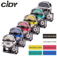 【No-profit】 Gadget Lab Bd CIDY 6PCS SD12KW SS12KW SC12GW SC12YW SC12BW SC12RW 12มม.เทปสีดำ Kingjim/Epson LW300 LW400 SR150