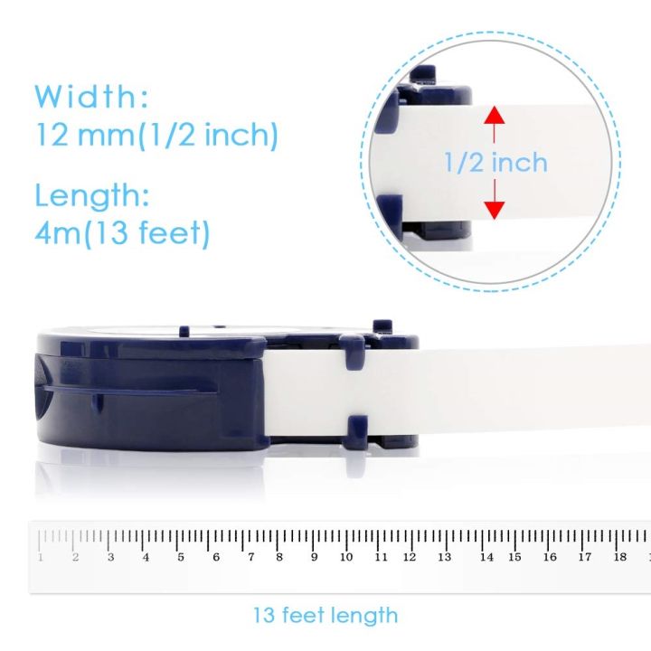 1pcs-black-on-white-labeling-ribbon-compatible-for-dymo-letratag-plastic-label-tapes-lt91201-for-lt-100h-lt-100-label-marker