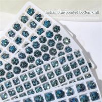 Nail Art Jewelry Indian Blue Pointed Bottom K9 Crystal Shaped Diamond Crooked Heart Fat Square Snowflake Butterfly