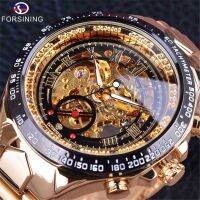 New product forsining mechanical watch mens fashion casual luminous pointer waterproof automatic mechanical watch 【QYUE】