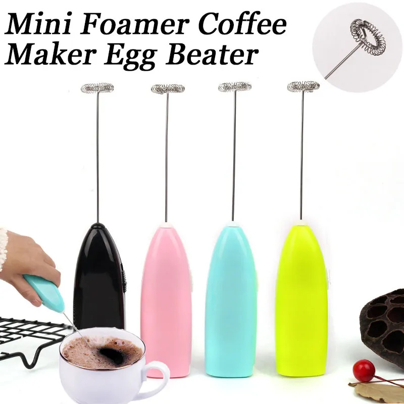 Milk Drink Coffee Whisk Electric Mini Milk Frother Coffee Creamer Blend  Mixer Stainless Steel Home Egg Beater for Kitchen Tools
