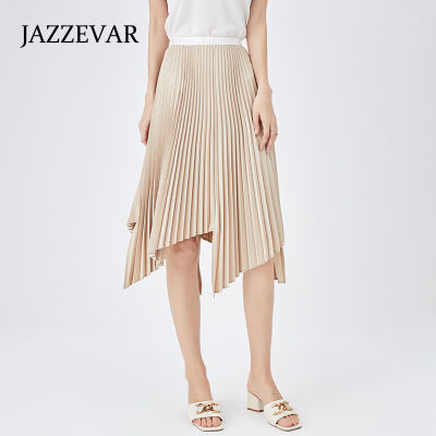 Jiaze Vocal Waist Slimming Pleated Skirt Womens Mid-Length Skirt 2022 New Spring And Summer Letter A Type Skirt Women