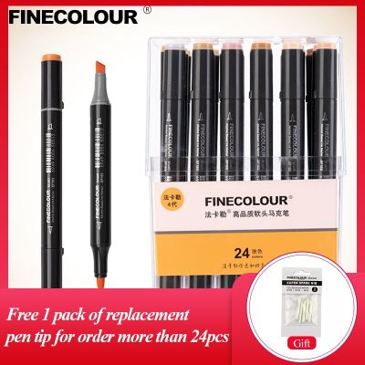 Finecolour EF103 12/24/36 Skin Colors Alcohol Based Ink Art Markers Calligraphy Marker Double-Headed Brush Markers For Drawing