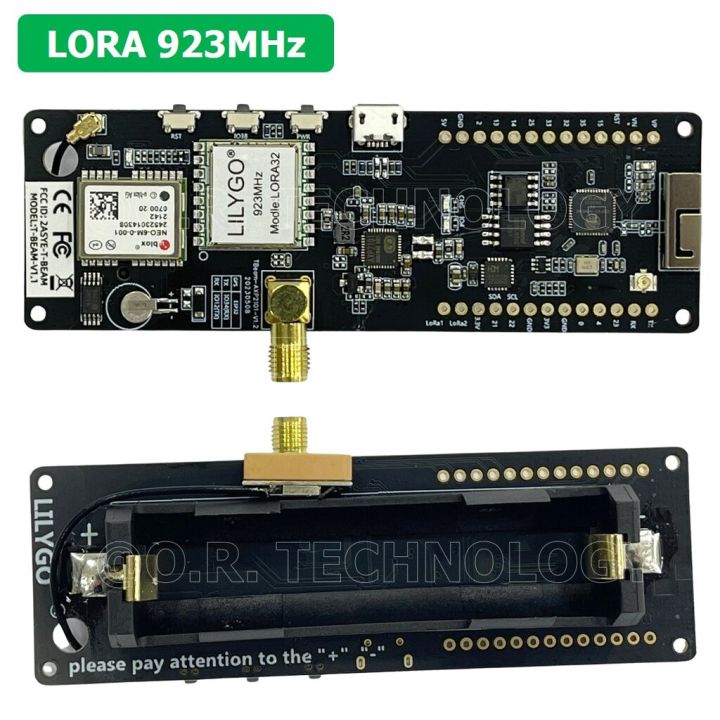 1ชิ้น-aa717-unsoldered-ttgo-t-beam-v1-1-esp32-lora-923mhz-neo-6m-wifi-wireless-bluetooth-module-ipex-18650-battery-holder-cp2104-chip