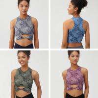 Tie-Dye Yoga เสื้อผ้าสตรี Tank Crop Top Quick Dry Workout SleevelessT-เสื้อฟิตเนสวิ่งกีฬา Gym ชุดชั้นในหญิง