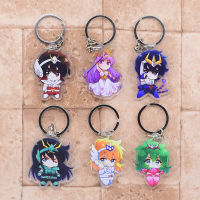 2019 Saint Seiya Keychain Double Sided Key Chain Acrylic Pendant Anime Accessories Cartoon Key Ring Key Chains