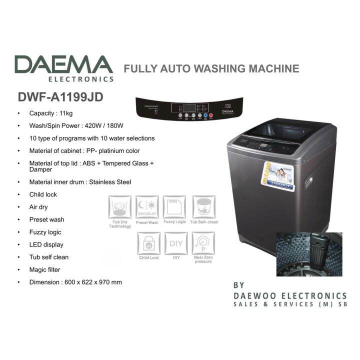 daema washing machine 11kg