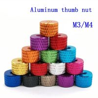 10pcs M3 M4 Aluminum thumb nut Knurled Hand round nuts anodized 11 colors Nails Screws Fasteners