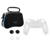 Iplay 6 in 1 Carrying Case EVA Waterporof Cover Thumb Silicone Cover Travel Case for Sony Playstation 5 PS5 Game Controller