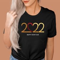 [COD] 2022 happy new year T-shirt European and top short-sleeved female loose