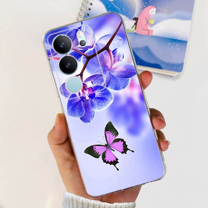 ผ้าหุ้มหลังทาสีรูปเด็กผู้หญิงลายผีเสื้อ-tpu-เคสมือถือซิลิโคนนิ่ม-s17สำหรับ-vivos17-pro-s-17-t-เคสใส่โทรศัพท์สำหรับ-vivo