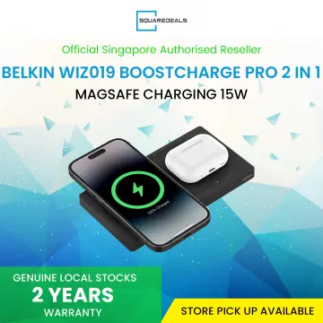 Belkin BoostCharge Pro 2-in-1 Wireless Charging Pad with Official MagSafe  Charging 15W 