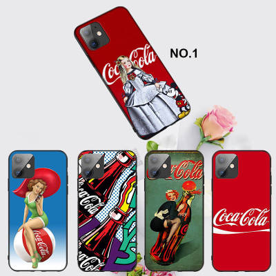 Casing หรับ iPhone 14 13 11 Pro Max 11 Mini 8+ 8 Plus Coca Cola Girl Pattern Phone เคสโทรศัพท์ อ่อนนุ่ม TPU Shockproof Black ปก