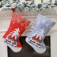 Christmas Stocking Xmas Gift Bags Fireplace Decoration Socks Candy Bag for Kids Christmas Tree Decor New Year Decor