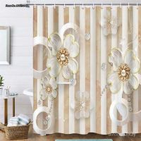 Butterfly Daisy Country Farm Style Bathroom Curtain Partition Curtain Village 3D Digital Printing Hower Curtain Bath Mat