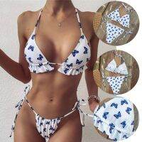 купальник Women Push Up Swimsuit Butterfly Print Split Bikini Mujer Sets Beachwear Low Waist Swimwear Kупальник Женский 2023 L5