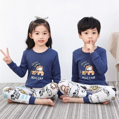 [COD] Childrens thermal underwear set boys long johns girls pajamas little boy baby middle and big children