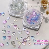 40pcs Nail Art Charms Love Diamond 3D Aurora Color Nail Art Rhinestone Decorations Heart-Shaped Crystal DIY Manicure Accessories