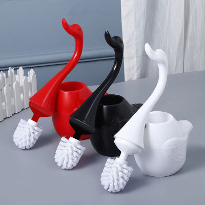 Creative Swan Shape Toilet Brush Set Modern with Stand Bring Support Kit Bathroom Cleaning Products Bath Kits Wall-Mounted