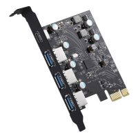 PCIe การ์ด3.0 USB 5Gbps ความเร็วสูง PCI ด่วนการ์ดตัวขยาย USB สำหรับวินโดว์7/8/10และ MAC OS 10.8.2อะแดปเตอร์ FJK3825ข้างต้น