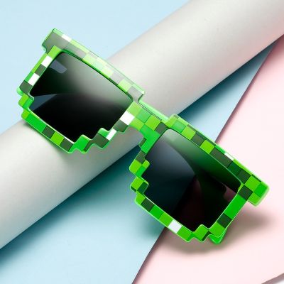 2021 New fashion Sun Glasses Hot Sale Sunglasses Creeper Glasses Novelty Mosaic Funny Goggles Boys Girls Pixel Eyewear Cycling Sunglasses