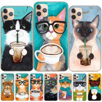 ✚ Cute Latte Acrylic Coffee Milk Drink Bottle Cat Soft Silicone Case Cover For iPhone 11 12 Pro Max X XS Max XR 6S 7 8 Plus 5S SE