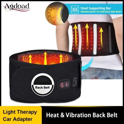 AGDOAD Far Infrared Heat Therapy Lumbar Support Belt for Lower Back Lumbar Disc Herniation Pain Relief Vibration Waist Massager