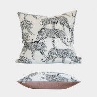 DUNXDECO Cushion Cover Decorative Pillow Case Modern Animal Collection Leopard Print Soft Velvet Coussin Sofa Chair Decorating