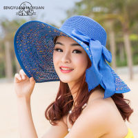 BINGYUANHAOXUAN Brand Large Brim Floppy Floppy Hat Sun Hat Beach Women Hat Foldable Summer UV Protect Travel Casual Hat Female