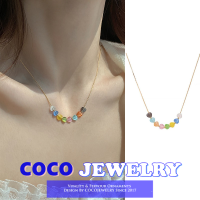 COCOJEWELRY 2022ใหม่จี้ที่สวยหรูกระดูกไหปลาร้าสร้อยคอสีรักลูกปัดจี้