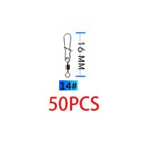 (อุปกรณ์ตกปลา) Cbmmaker 50ชิ้นอุปกรณ์ตกปลา2-14 # แปดวงแหวนสแตนเลสเชื่อมต่อสแน็ปเบ็ดหมุนสำหรับเบ็ดตกปลา Fis