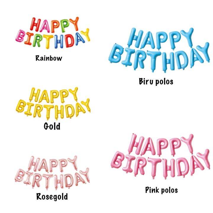 Balon Foil Huruf HAPPY BIRTHDAY Set / Balon Huruf / Birthday Decoration ...