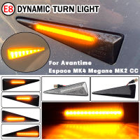 2Pcs รถแบบไดนามิก LED ด้านข้างไฟเลี้ยวสัญญาณสำหรับ Renault Megane MK2 CC Espace MK4 Scenic Avantime Thalia 2