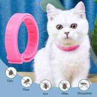 ZZOOI Adjustable Pink Cat Anti Flea Tick Collars Small Medium Dog Rubber Anti Mite Collar Durable Indoor Outdoor Pet Supplies