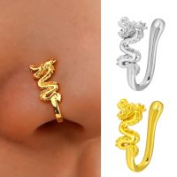 1Pc Crystal Dragon Fake Nose Ring Butterfly Non Piercing Clip On Nose Ring Indian Style Nose Cuff Fake Piercing Septum Nose
