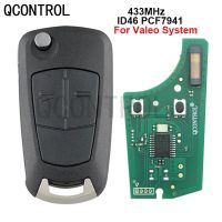 Qcontrol ชุด Pcf7941 2ปุ่ม Kunci Remote Mobil 433Mhz สำหรับ Opel/รุ่น Astra ของ Vauxhall H 2004 - 2009 Zafira B 2005-