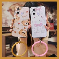 solid color personality Phone Case For Redmi 12C/Redmi 11A 4G hang wrist cute couple taste luxurious youth protective