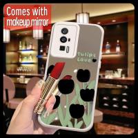 Liquid silicone texture Phone Case For Redmi K60/K60 Pro Full edging Little Fresh originality Makeup mirror Hangings