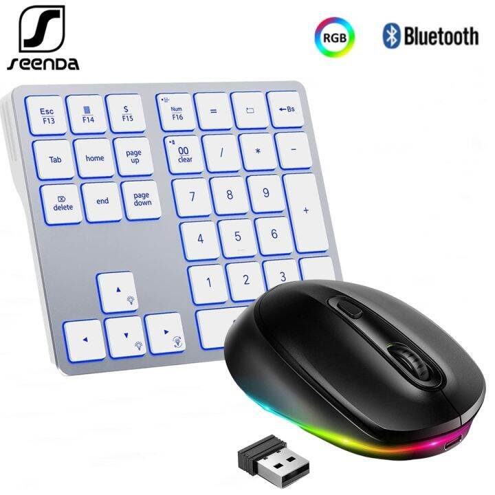Seenda Rechargeable Wireless Number Pad And Mouse Backlight Ultra Slim