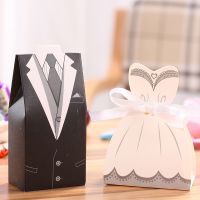 HOT 100pcs/lots Bride And Groom Dresses Wedding Gifts Favor Bonbonniere Event Supplies