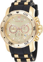 Invicta Mens 17884 Pro Diver Analog Display Swiss Quartz Black Watch Black/Gold