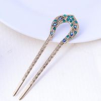 【YF】❖♈  Hair Accessories Antique Plated Hairpins U shape Stick Pin Rhinestone Jewelry