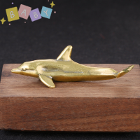 FactoryOutlete?Cheap? Solid brass Dolphin เครื่องประดับวินเทจสัตว์ตกแต่งโต๊ะตุ๊กตา miniatures Tea PET Home Decor