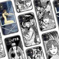 [Chaoke digital branch} Junji Ito Tees การ์ตูนสยองขวัญ Fujiang แก้วซิลิโคนเคสโทรศัพท์สำหรับ IPhone SE 7 8 14 Plus X XR XS 11 12 13 Mini 14 Pro ปกสูงสุด