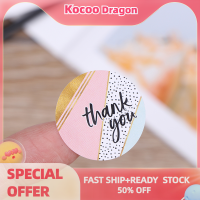 Kocoo สติกเกอร์ลายสก็อตสีชมพูสำหรับปิดผนึกฉลากสติกเกอร์ตกแต่ง500ชิ้น/ม้วน